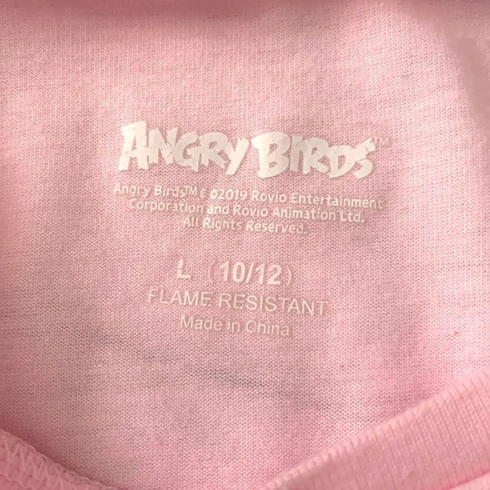 Girls 10/12 Fleece Pink Pajamas Set Angry Birds Size 10 12 Pjs Owl Eyes Print